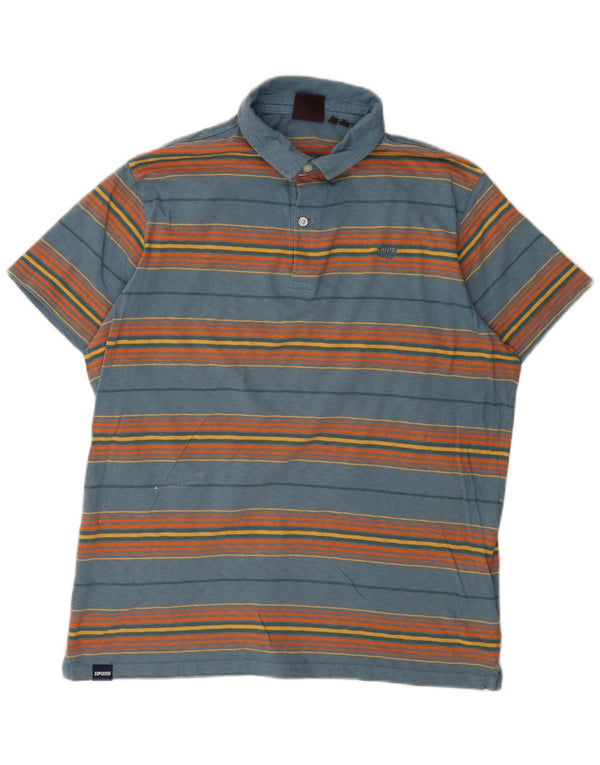 Polo da uomo Superdry 2XL in cotone a righe blu