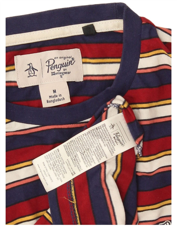 T-shirt da uomo Pinguino Top in cotone a righe multicolore medio