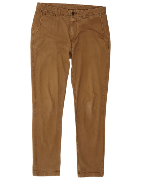 Pantaloni chino slim da uomo Marks & Spencer W34 L31 cotone marrone