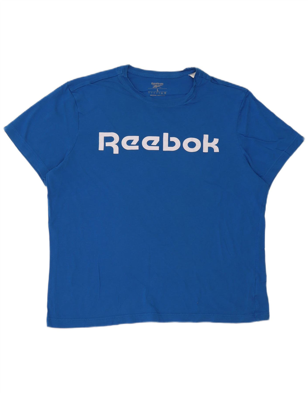 T-shirt grafica regolare da uomo a maniche corte Reebok Top grande in cotone blu
