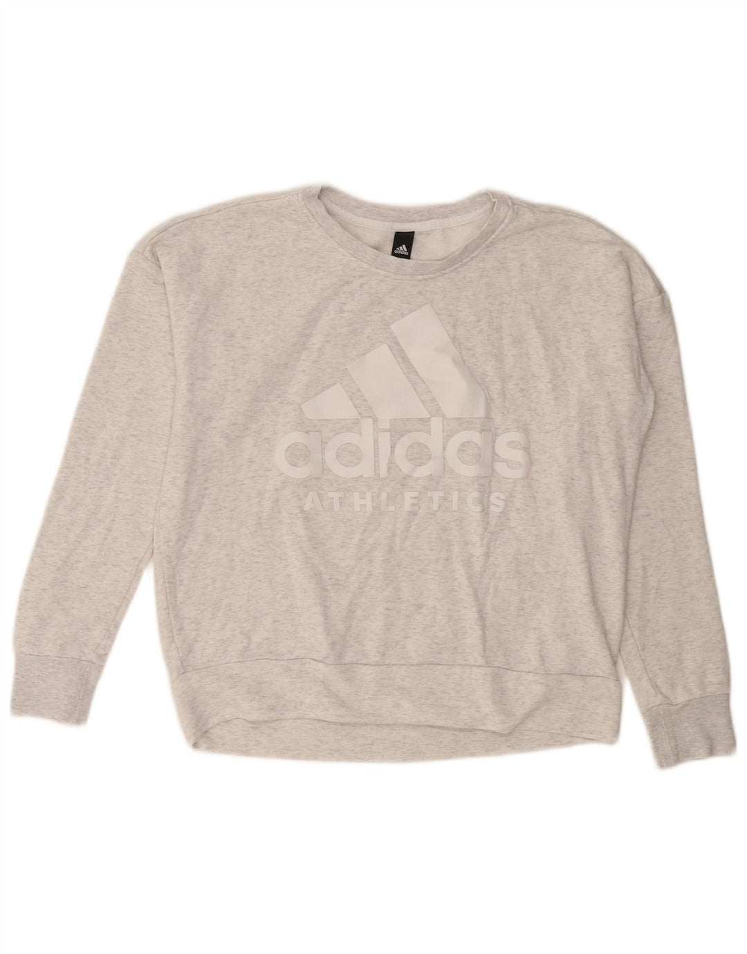 Felpa grafica da donna ADIDAS maglione UK 16 grande grigio