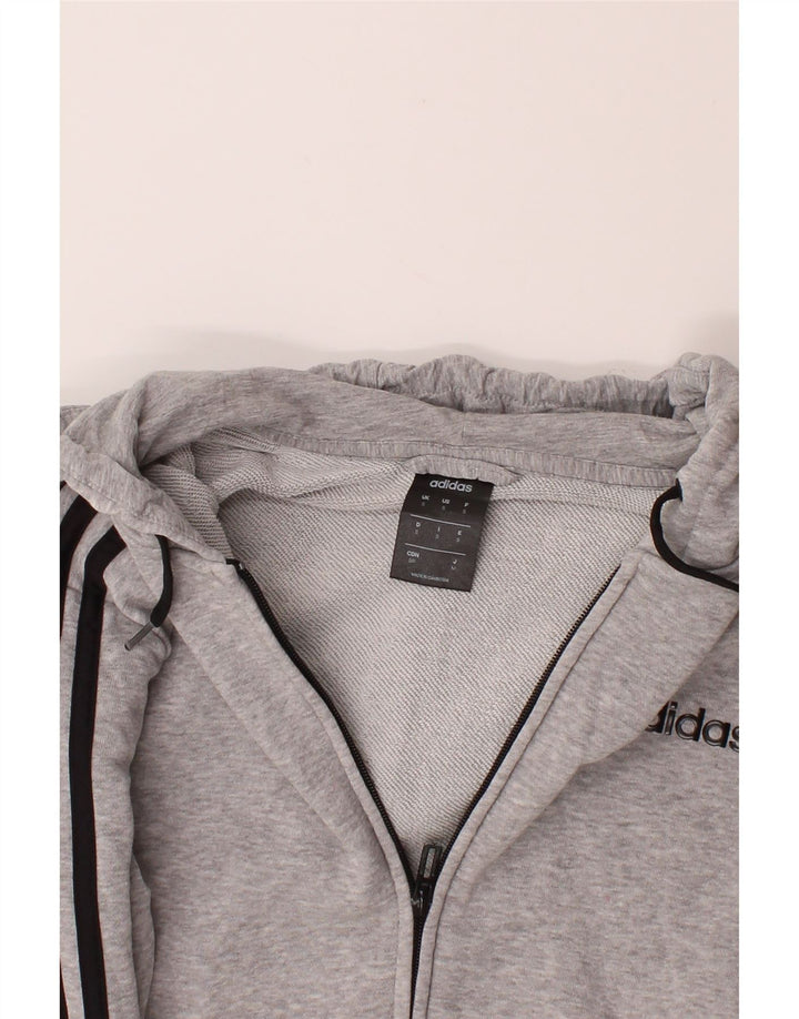 ADIDAS Mens Zip Hoodie Sweater Small Grey Cotton Vintage Adidas and Second-Hand Adidas from Messina Hembry 