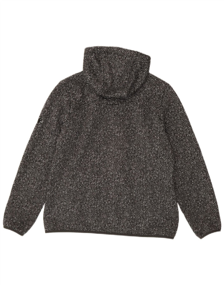 Mammut Felpa con cappuccio e zip da donna UK 18 XL Poliestere grigio a spina di pesce