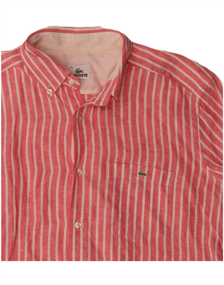 Camicia da uomo Lacoste taglia 41 lino medio a righe rosse