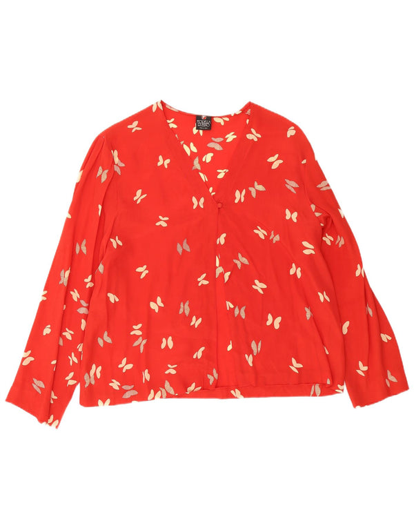 Fiorella Rubino Camicetta con grafica da donna UK 16 Large Rossa