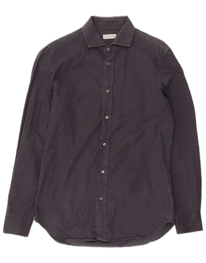 Camicia da uomo Ballantyne taglia 15 1/2 cotone medio blu navy