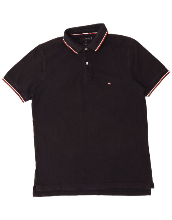 Polo slim fit da uomo Tommy Hilfiger XL in cotone blu navy