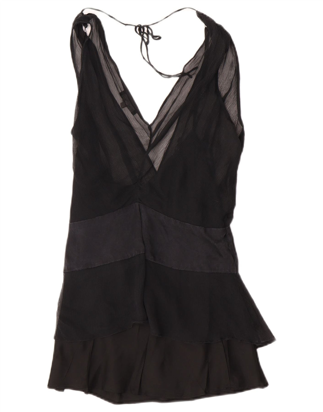 Top camicetta avvolgente senza maniche da donna Coast UK 16 grande seta nera