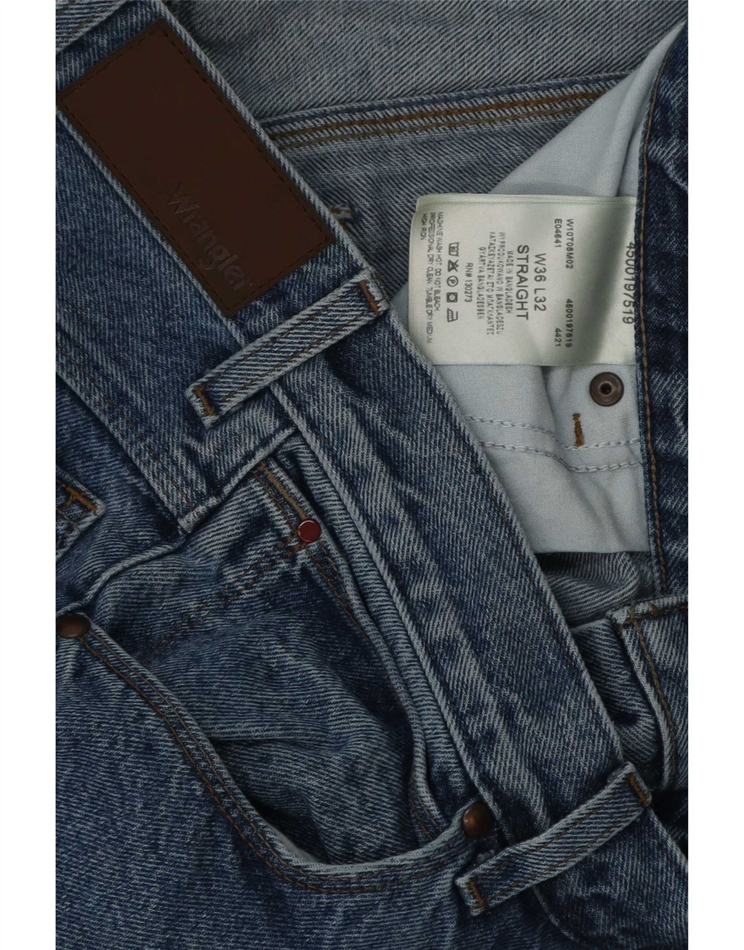 Jeans dritti da uomo Wrangler W36 L32 cotone blu