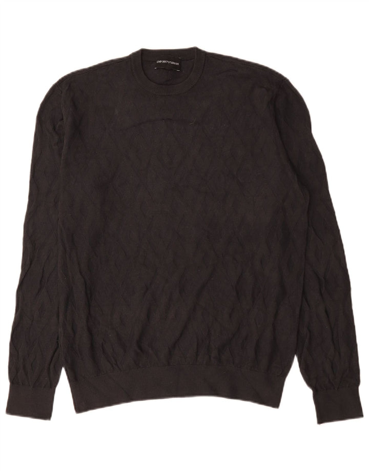 Maglione Uomo Girocollo Emporio Armani in Viscosa Grigio Medio