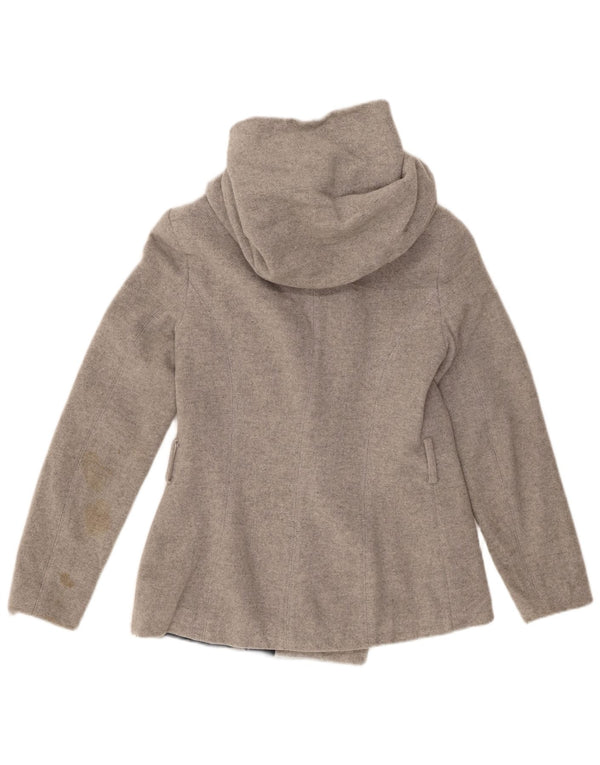 Cappotto da marinaio con cappuccio da donna Zara UK 10 piccolo in lana grigia