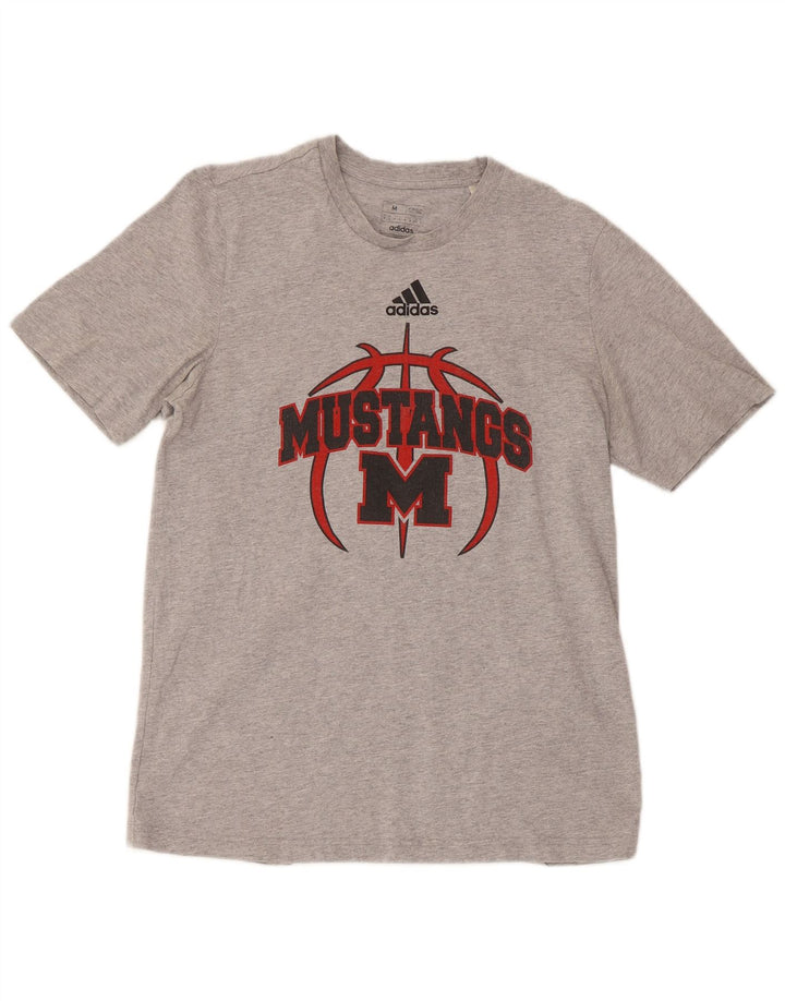 T-shirt grafica regolare a manica corta da uomo Adidas Mustangs Grigio medio