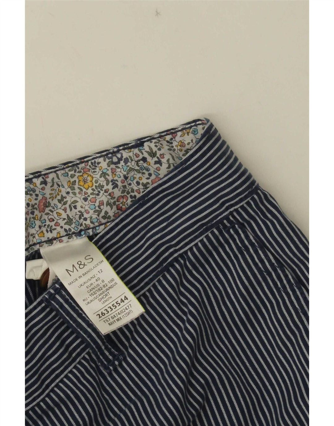 Pantaloni corti da donna Marks & Spencer UK 12 medi W32 L25 Blu navy