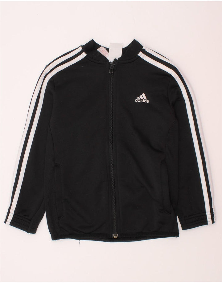 Giacca superiore della tuta Adidas Climalite da ragazzo 6-7 anni in poliestere nero