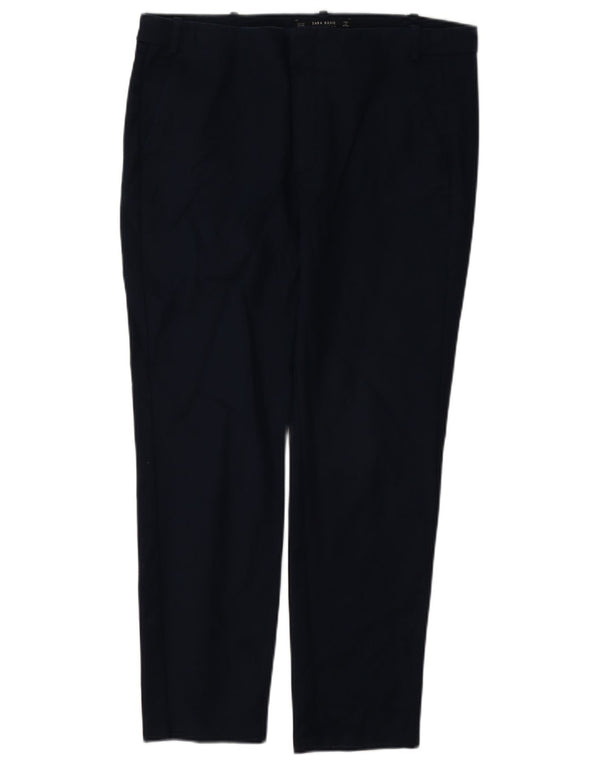 Pantaloni chino slim da donna Zara EU 40 medi W30 L27 cotone blu navy