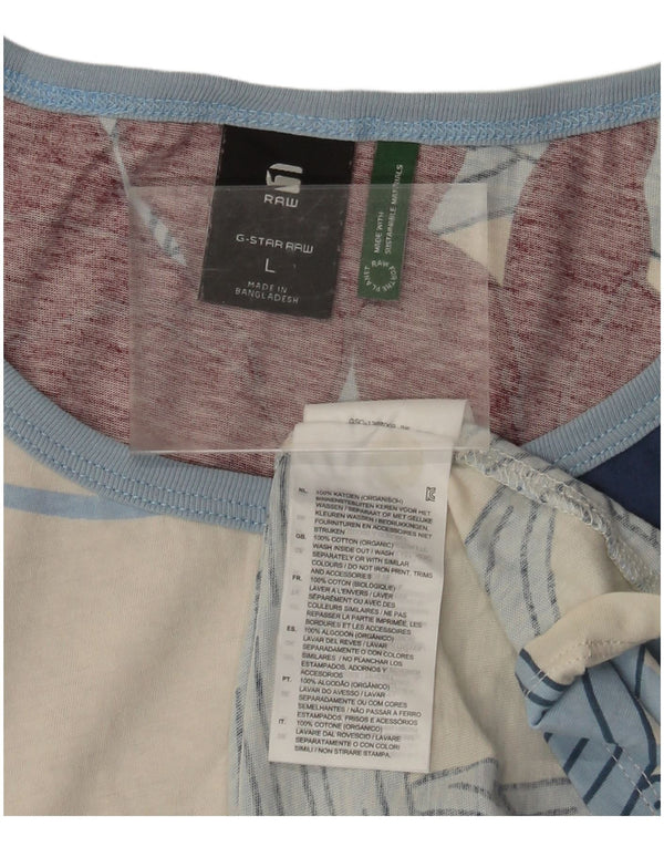 G-Star Womens Graphic T-Shirt Top UK 16 Large Multicoloured Floral Cotton