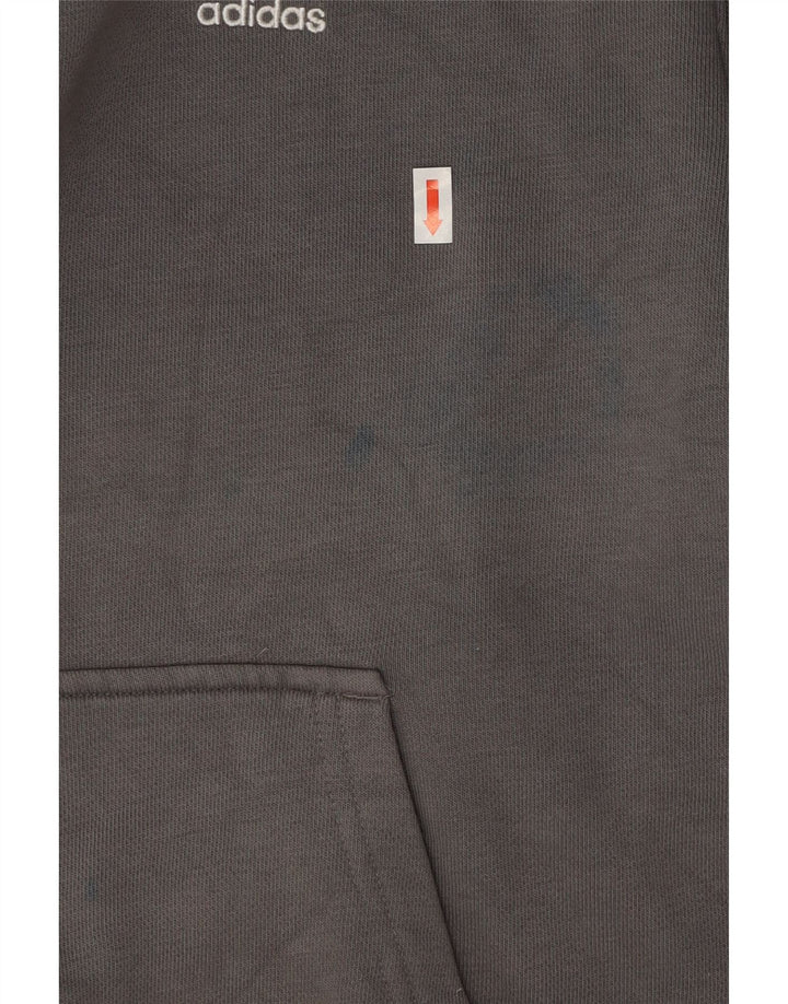 Felpa con cappuccio da uomo Adidas Small in cotone grigio