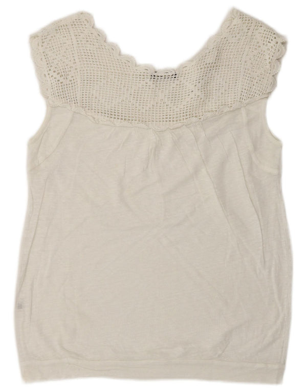 Camicetta senza maniche da donna Massimo Dutti UK 16 Large Bianco