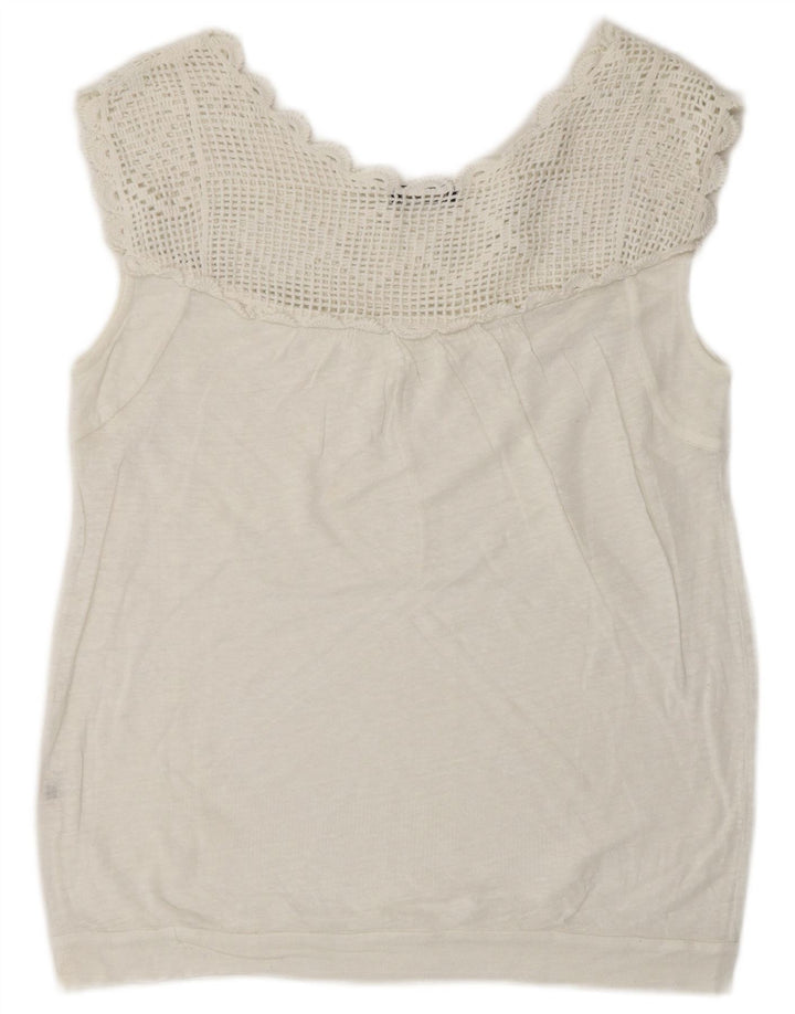 Camicetta senza maniche da donna Massimo Dutti UK 16 Large Bianco