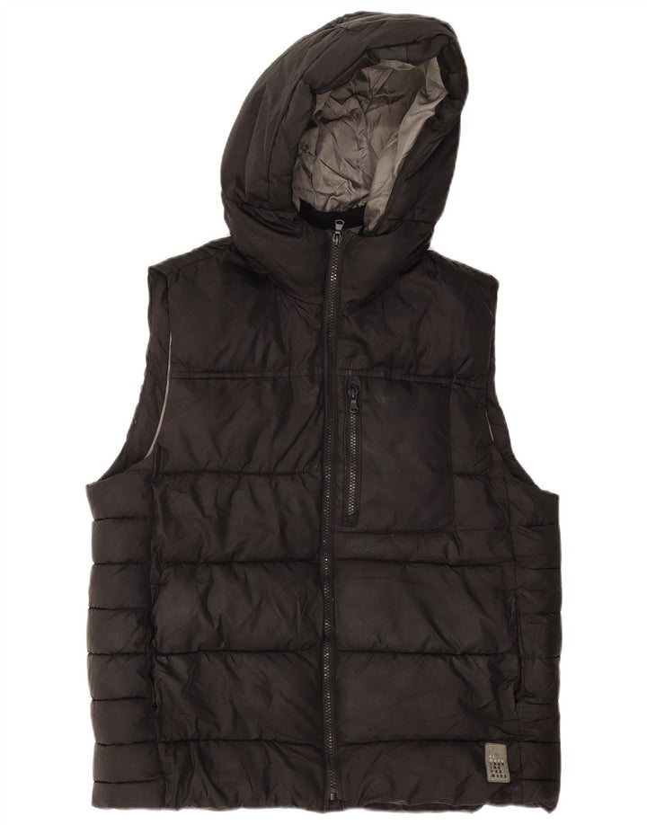 Gilet imbottito con cappuccio Zara per ragazzi 13-14 anni in poliestere nero