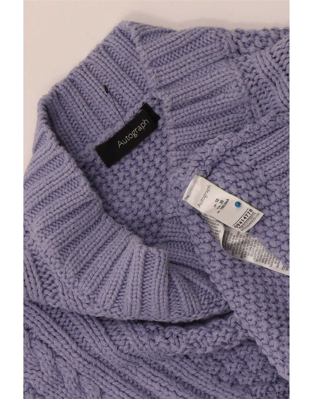 Maglione maglione a collo alto da donna Marks & Spencer UK 10 piccolo viola