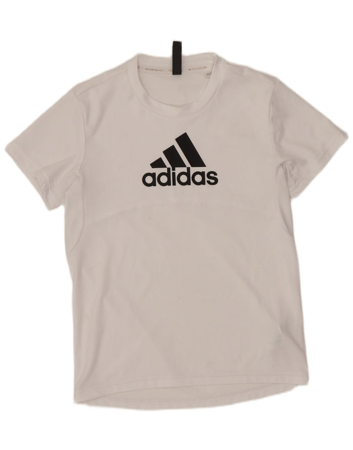 T-shirt grafica Adidas Prime da donna blu UK 4/6 XS poliestere bianco