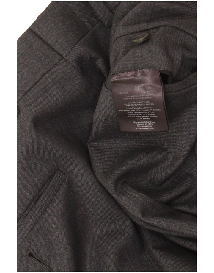 Abito da uomo in 2 pezzi elasticizzato a 2 bottoni Ted Baker UK 42 XL W36 L30 Lana grigia