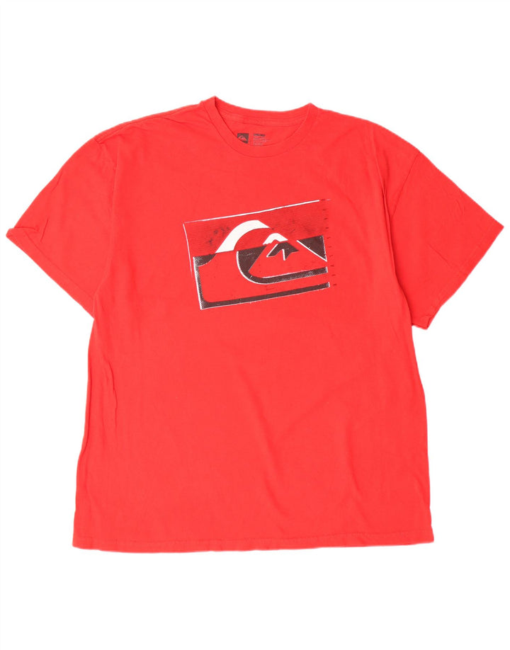 T-shirt grafica da uomo QUIKSILVER Top XL in cotone rosso
