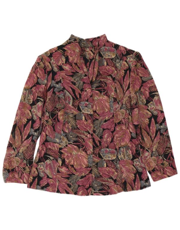 Top cardigan da donna vintage UK 12 floreale multicolore medio