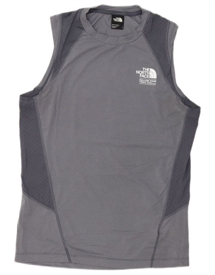 The North Face Gilet grafico da uomo Top piccolo sportivo in poliestere grigio