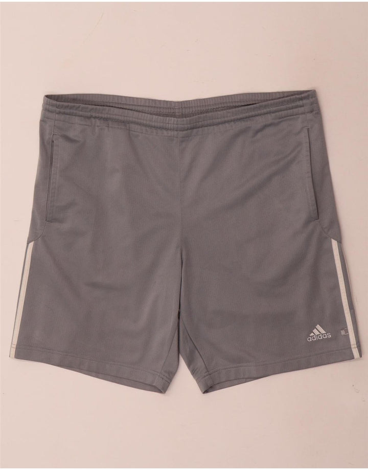 Pantaloncini sportivi Adidas da uomo grandi in poliestere grigio