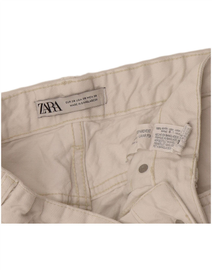Jeans dritti da uomo Zara EU 38 Small W30 L26 Cotone bianco