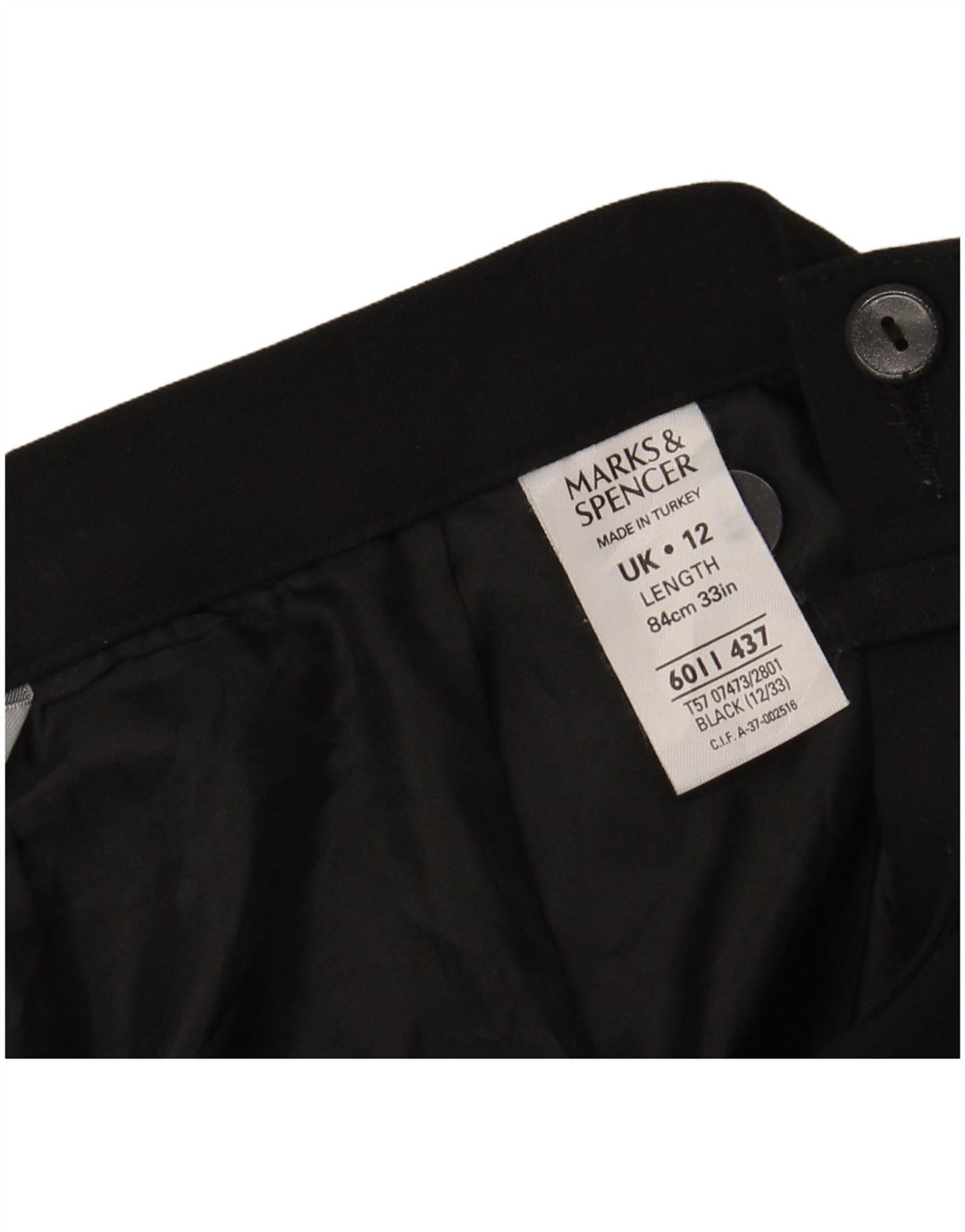 Gonna lunga da donna Marks & Spencer UK 12 media W28 poliestere nero