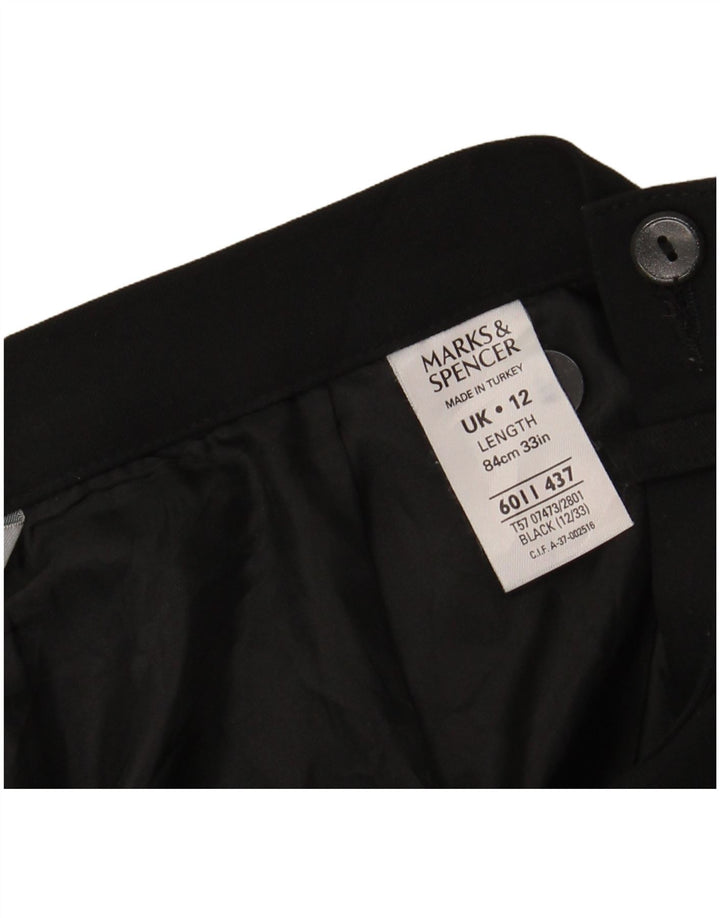 Gonna lunga da donna Marks & Spencer UK 12 media W28 poliestere nero