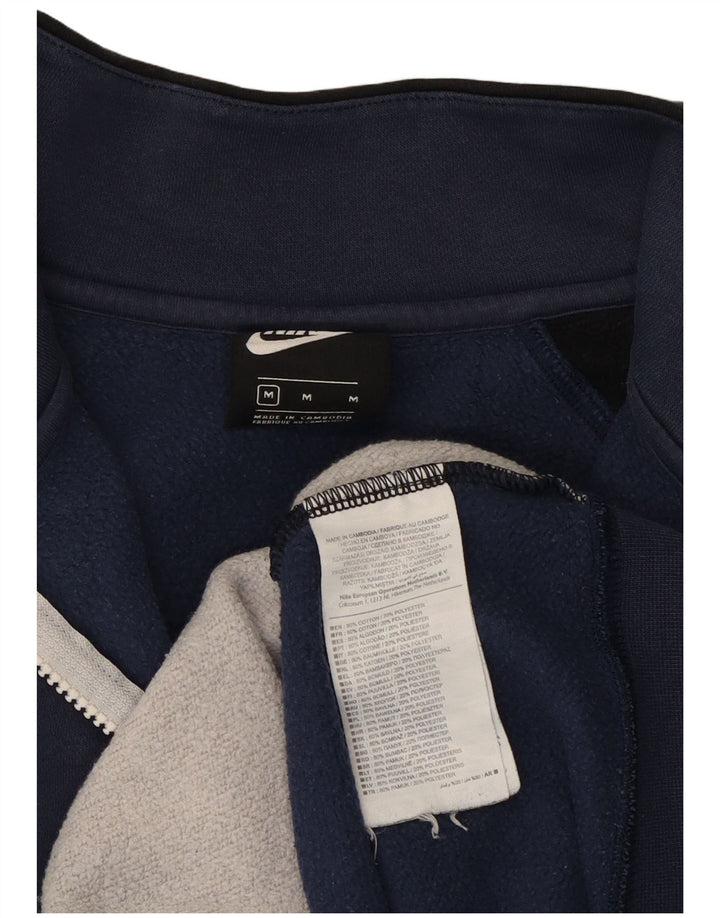 NIKE Mens Tracksuit Top Jacket Medium Navy Blue Colourblock Cotton