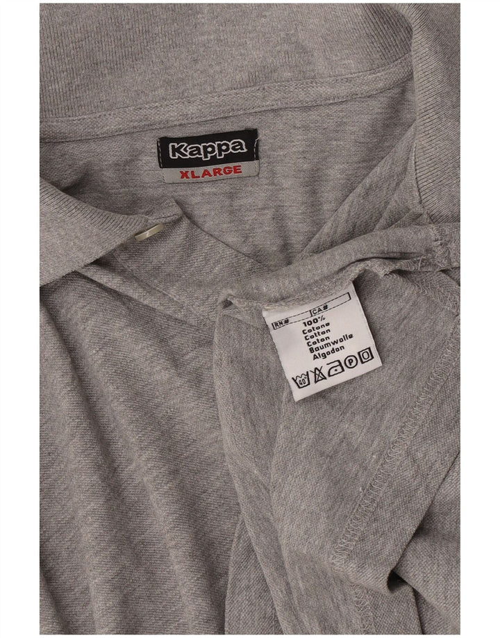 Polo grafica da uomo KAPPA grande in cotone color block grigio