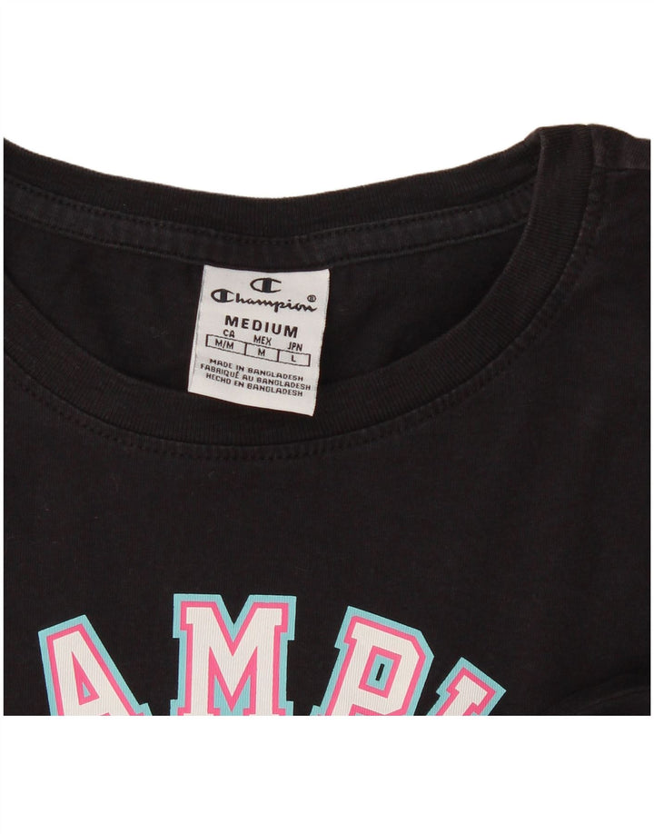 T-shirt grafica da donna Champion Top UK 12 Medium Nera