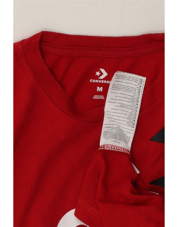 T-shirt grafica da uomo Converse Top in cotone rosso medio