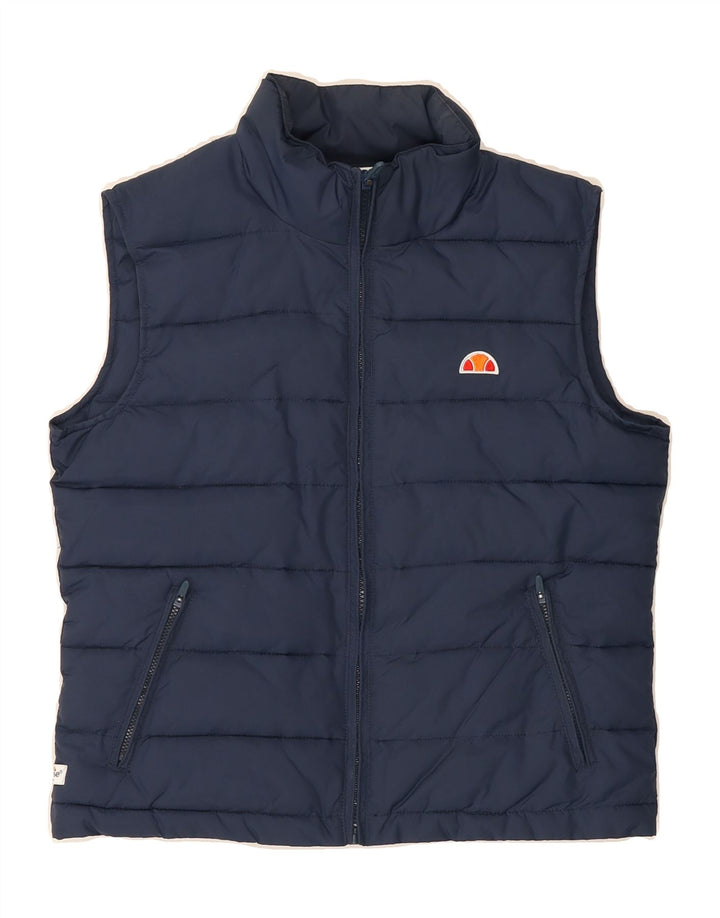 ELLESSE Womens Padded Gilet UK 10 Small Navy Blue Nylon Vintage Ellesse and Second-Hand Ellesse from Messina Hembry 