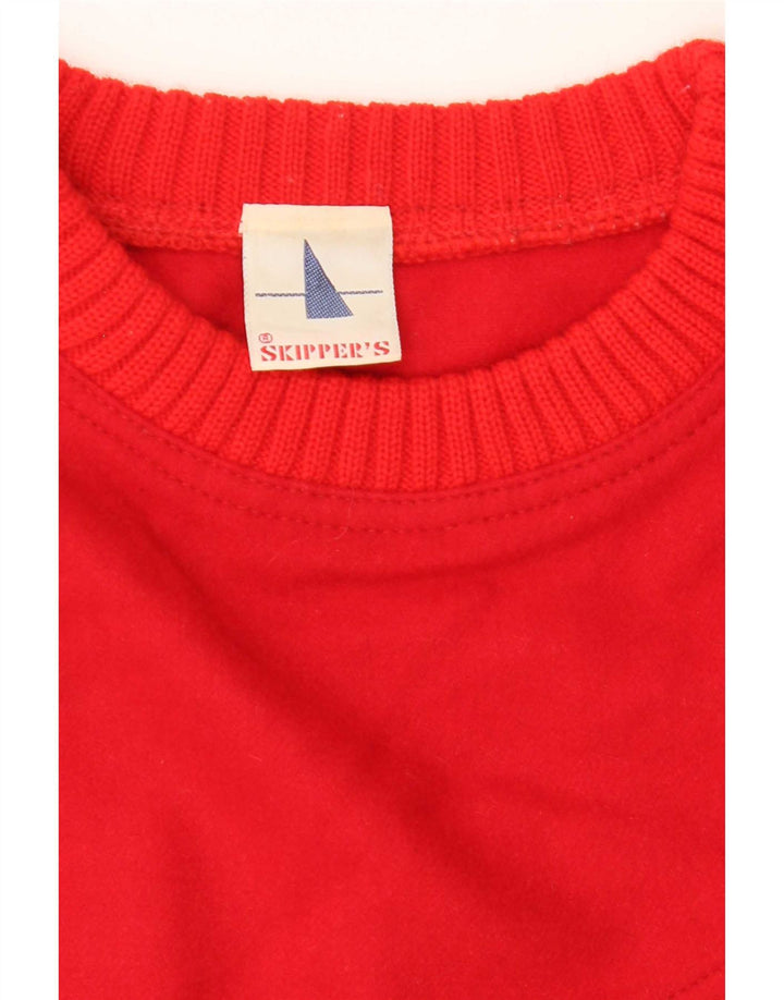 Maglione da donna con scollo a barca di Skipper IT 42 Lana geometrica rossa media