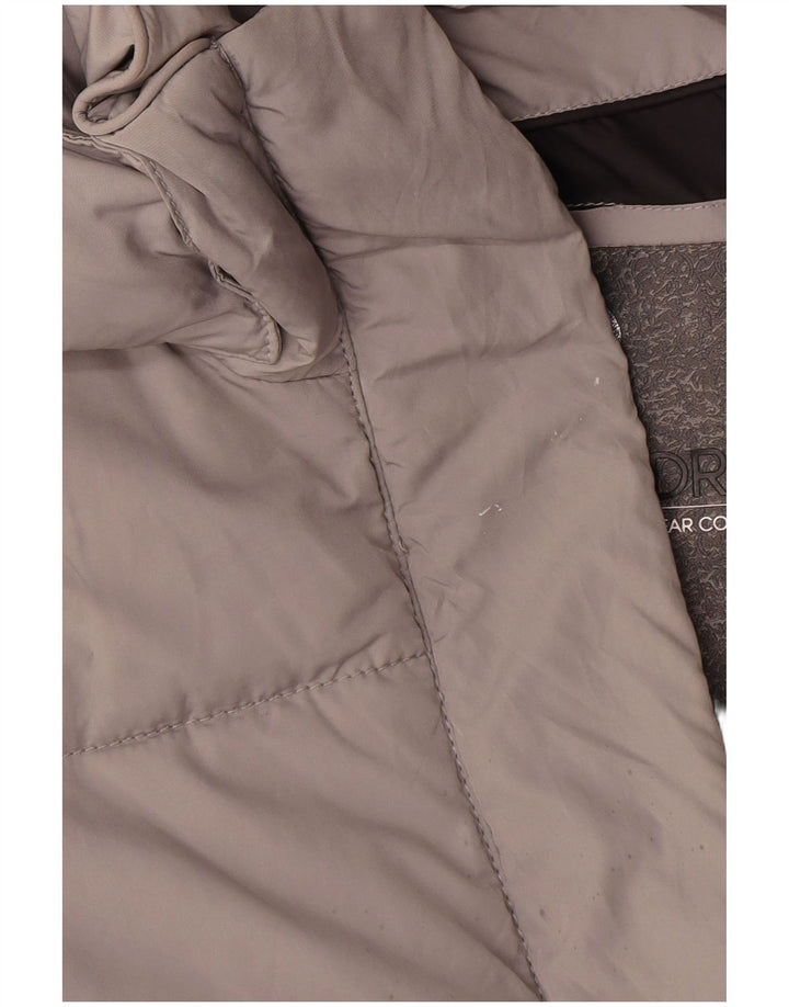 Cappotto imbottito con cappuccio grafico oversize da donna Superdry UK 10 piccolo grigio