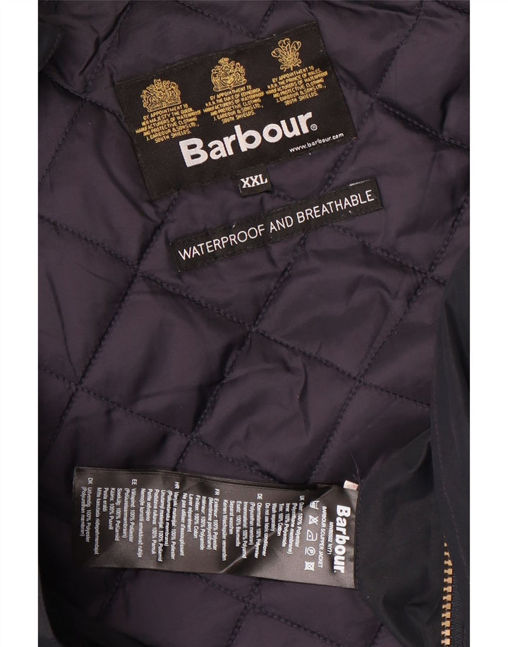 Cappotto giacca a vento con cappuccio da uomo Barbour UK 44 2XL poliestere blu navy