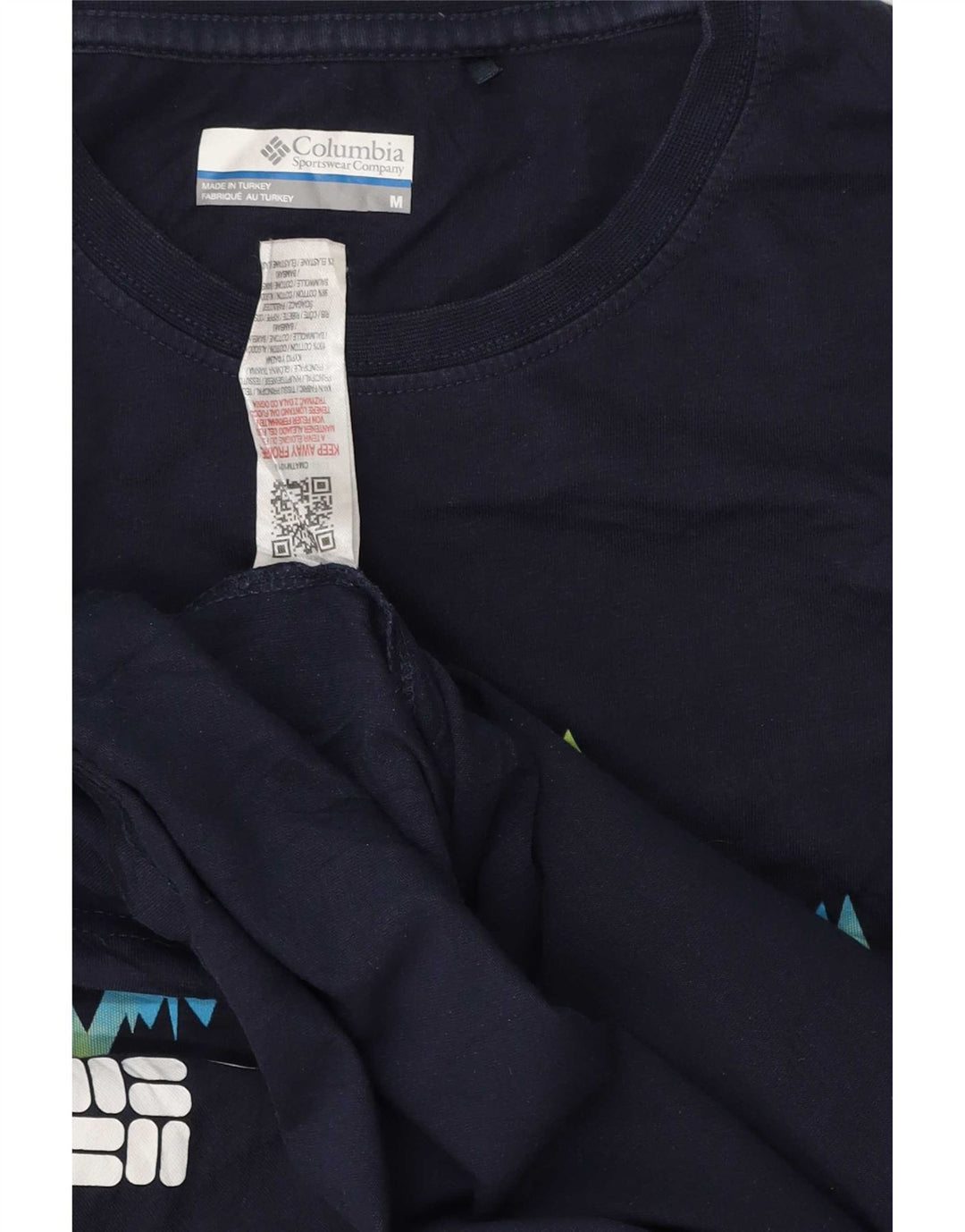 T-shirt grafica da uomo Columbia Top in cotone blu navy medio