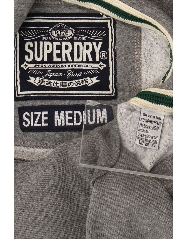 Giacca sportiva da donna con cappuccio Superdry UK 14 Cotone grigio medio