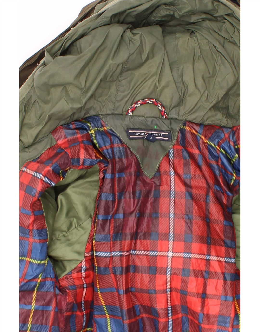 Giacca parka con cappuccio da bambino Tommy Hilfiger 5-6 anni in poliestere kaki