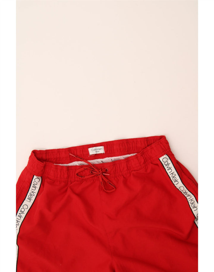 CALVIN KLEIN Mens Graphic Swimming Shorts Medium  Red Vintage Calvin Klein and Second-Hand Calvin Klein from Messina Hembry 