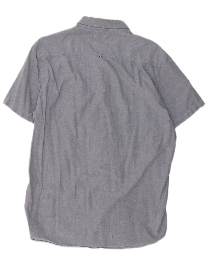 Camicia a maniche corte da uomo SUPERDRY XL in cotone blu