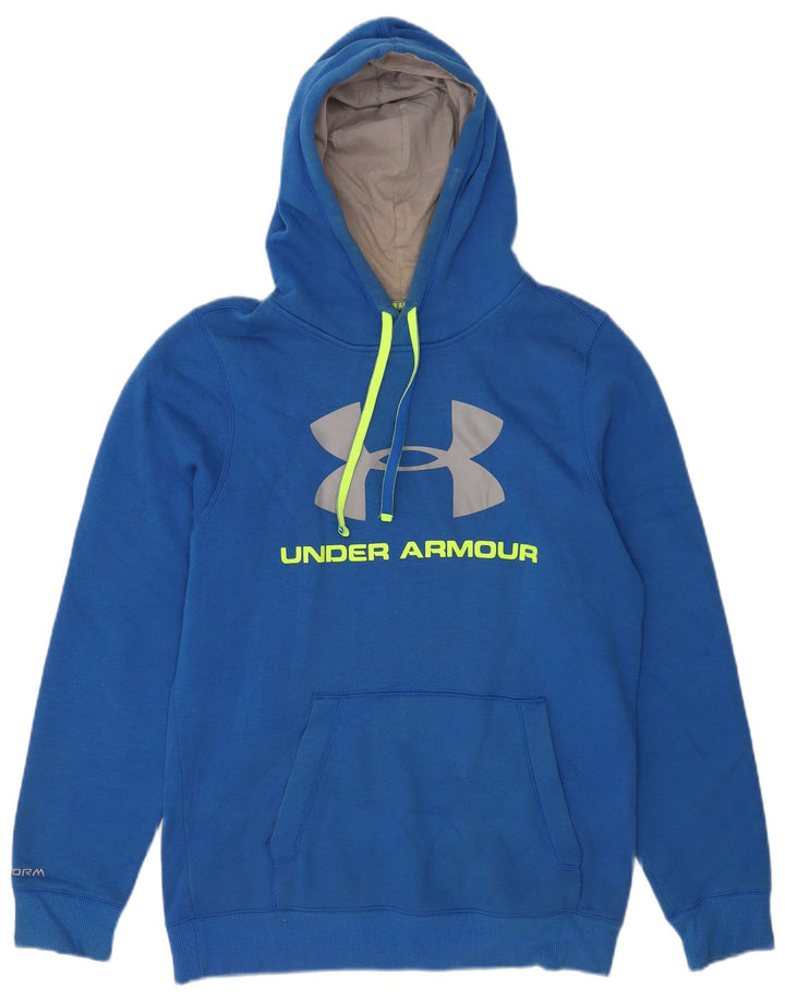 Felpa con cappuccio grafica da uomo Under Armour piccola in cotone blu