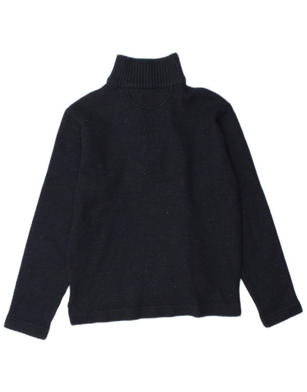Maglione da donna Armani Jeans con collo con zip, UK 14, grande, in acrilico blu navy