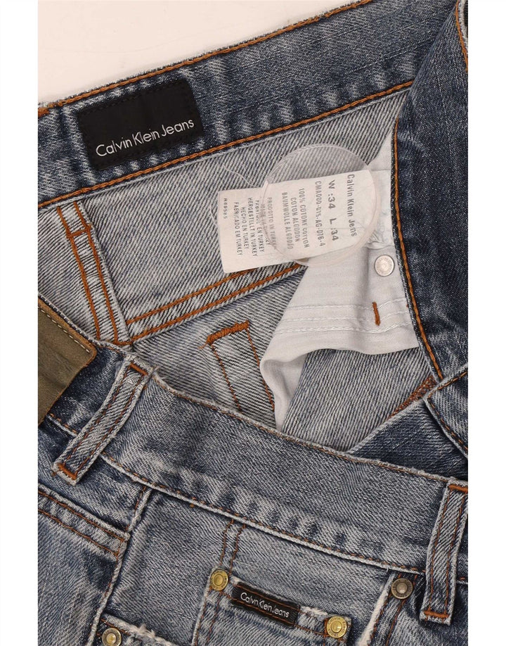 Pantaloncini di jeans da uomo Calvin Klein W34 Large Blu Cotone